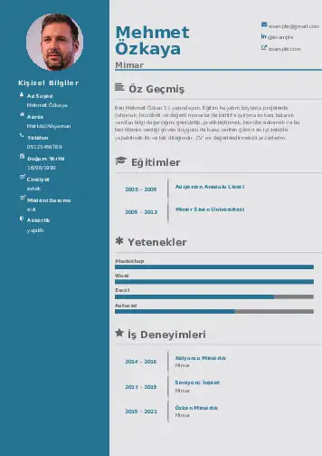 Mimar Örnek cv indir